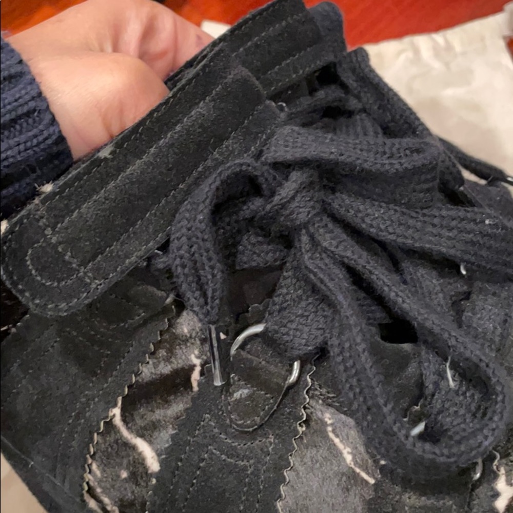 Isabel Marant Black Suede Wedge Sneakers with Zebra Print - Picture 3 of 6